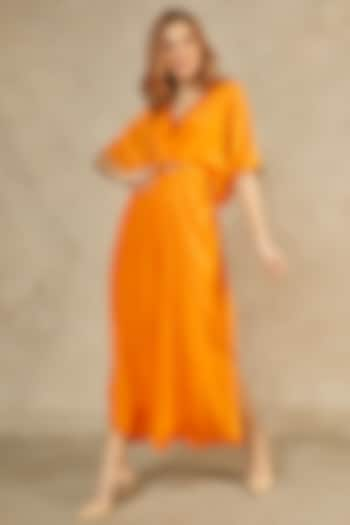 Flame Orange Jumpsuit by Wendell Rodricks at Pernia's Pop Up Shop