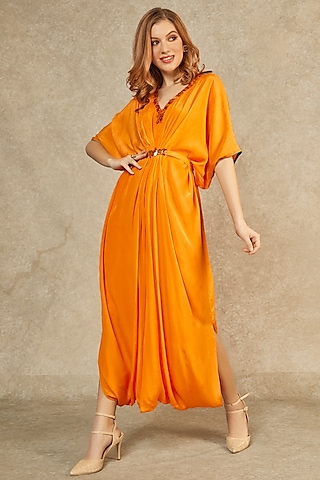 Flame Orange Jumpsuit by Wendell Rodricks