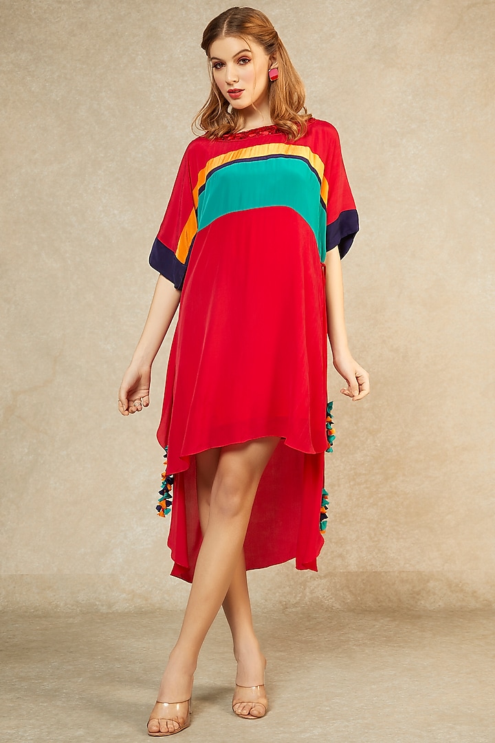 Ruby Hi-Low Kaftan by Wendell Rodricks at Pernia's Pop Up Shop