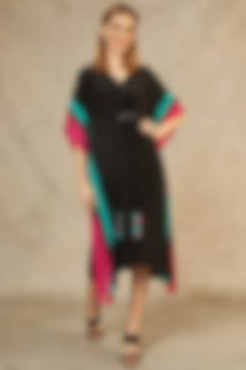 Black Short Kaftan by Wendell Rodricks at Pernia's Pop Up Shop