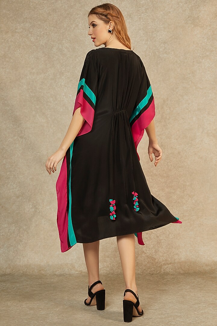 Black Short Kaftan by Wendell Rodricks at Pernia's Pop Up Shop