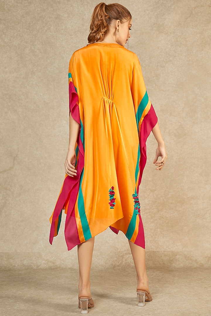 Flame Orange Short Kaftan by Wendell Rodricks at Pernia's Pop Up Shop