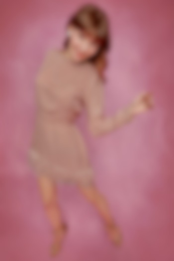 Nude Double Georgette Backless Summer Dress by Wendell Rodricks at Pernia's Pop Up Shop