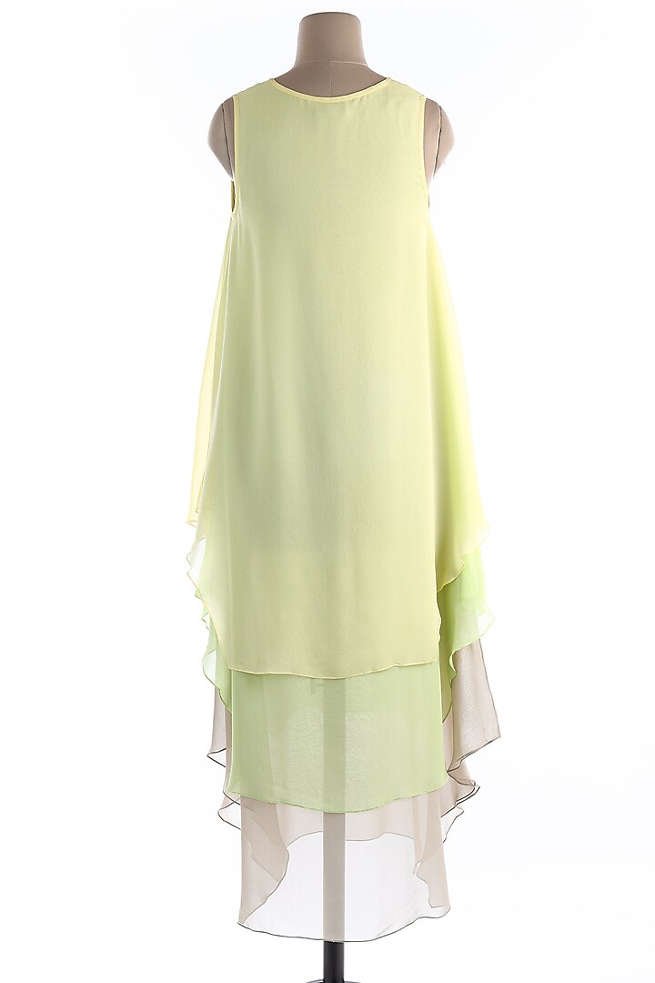 Mint Green Silk Georgette Summer Dress by Wendell Rodricks at Pernia's Pop Up Shop