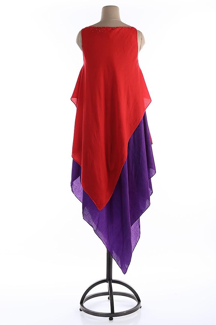 Red Summer Dress In Silk by Wendell Rodricks at Pernia's Pop Up Shop