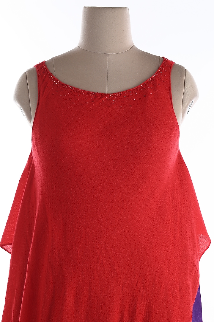 Red Summer Dress In Silk by Wendell Rodricks at Pernia's Pop Up Shop