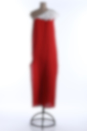 Red Oxford Denim Dress by Wendell Rodricks