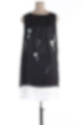 Black Silk Satin Dress by Wendell Rodricks at Pernia's Pop Up Shop