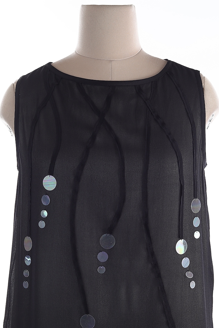 Black Silk Satin Dress by Wendell Rodricks at Pernia's Pop Up Shop