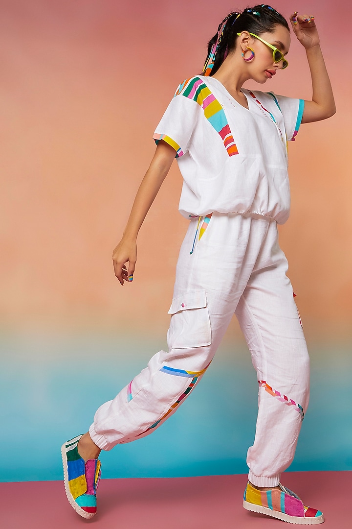 White Linen Kimono Oversize Top by Wendell Rodricks at Pernia's Pop Up Shop