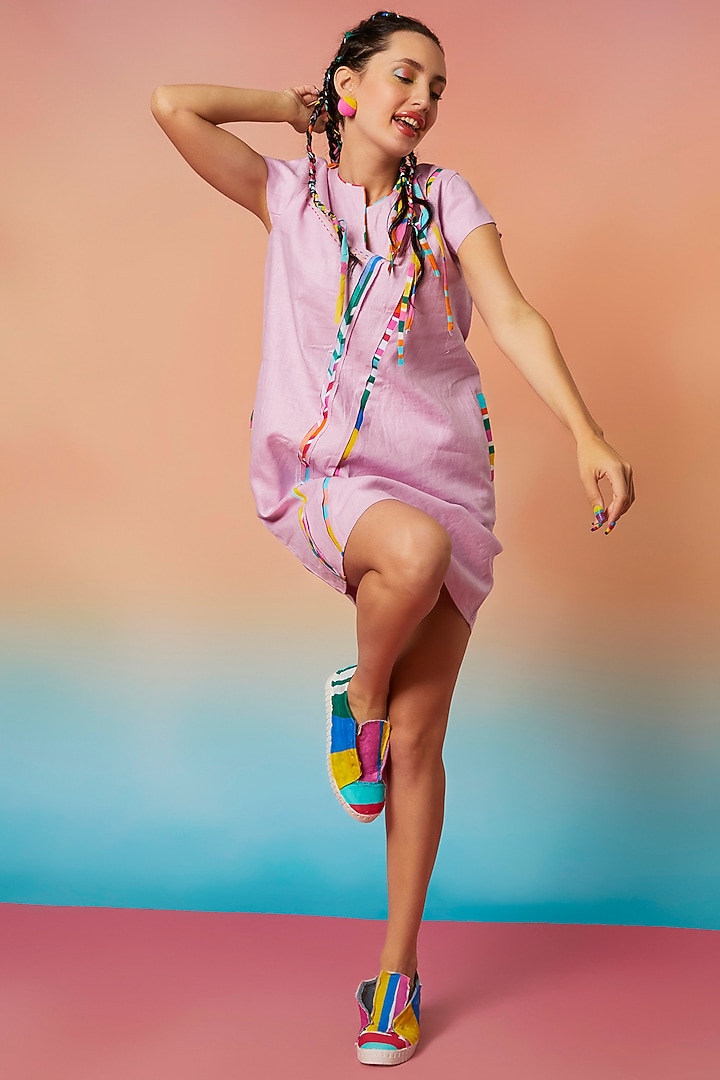 Lavender Linen Tunic by Wendell Rodricks at Pernia's Pop Up Shop