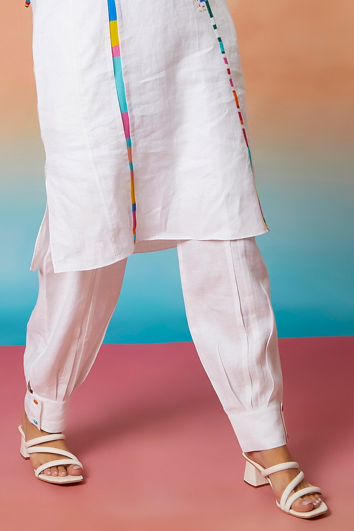 White Patch Tunic & Bottom Pleated Jogger by Wendell Rodricks at Pernia's Pop Up Shop