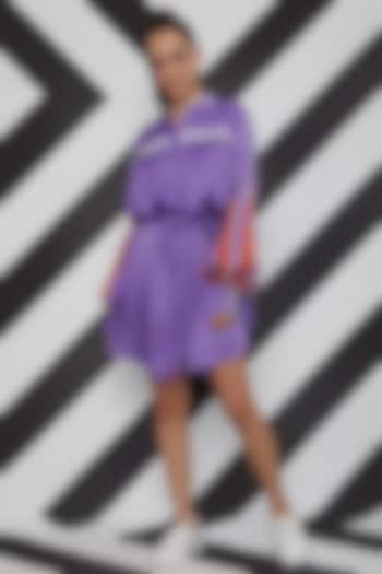 Lilac Shirt Dress With Belt by Wendell Rodricks