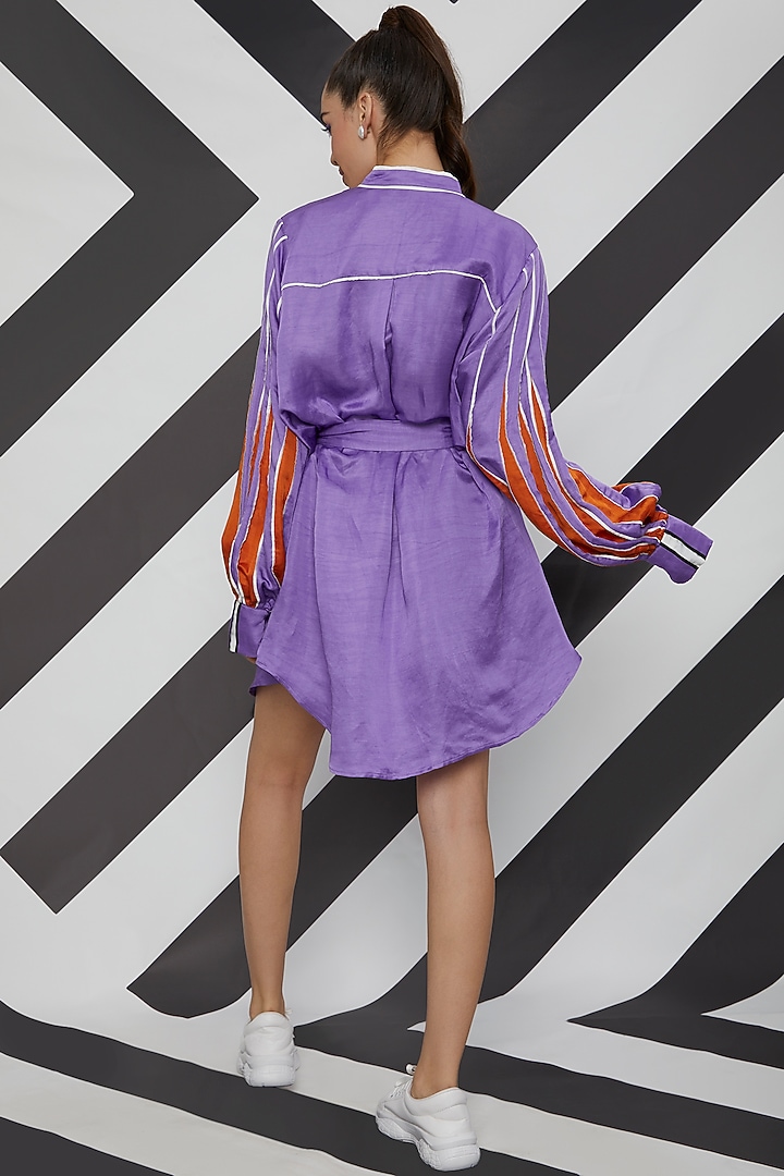Lilac Summer Shirt Dress With Belt by Wendell Rodricks at Pernia's Pop Up Shop