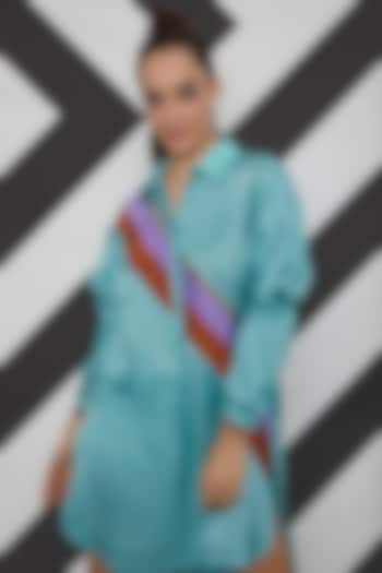 Aqua Blue High Low Tunic by Wendell Rodricks at Pernia's Pop Up Shop