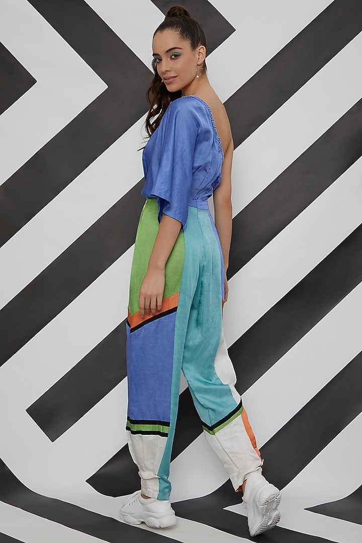 Multi Coloured Striped Jumpsuit by Wendell Rodricks at Pernia's Pop Up Shop