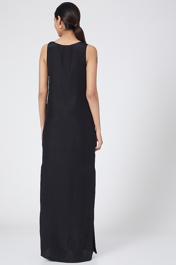 Black Silk Georgette Cami Summer Dress by Wendell Rodricks at Pernia's Pop Up Shop