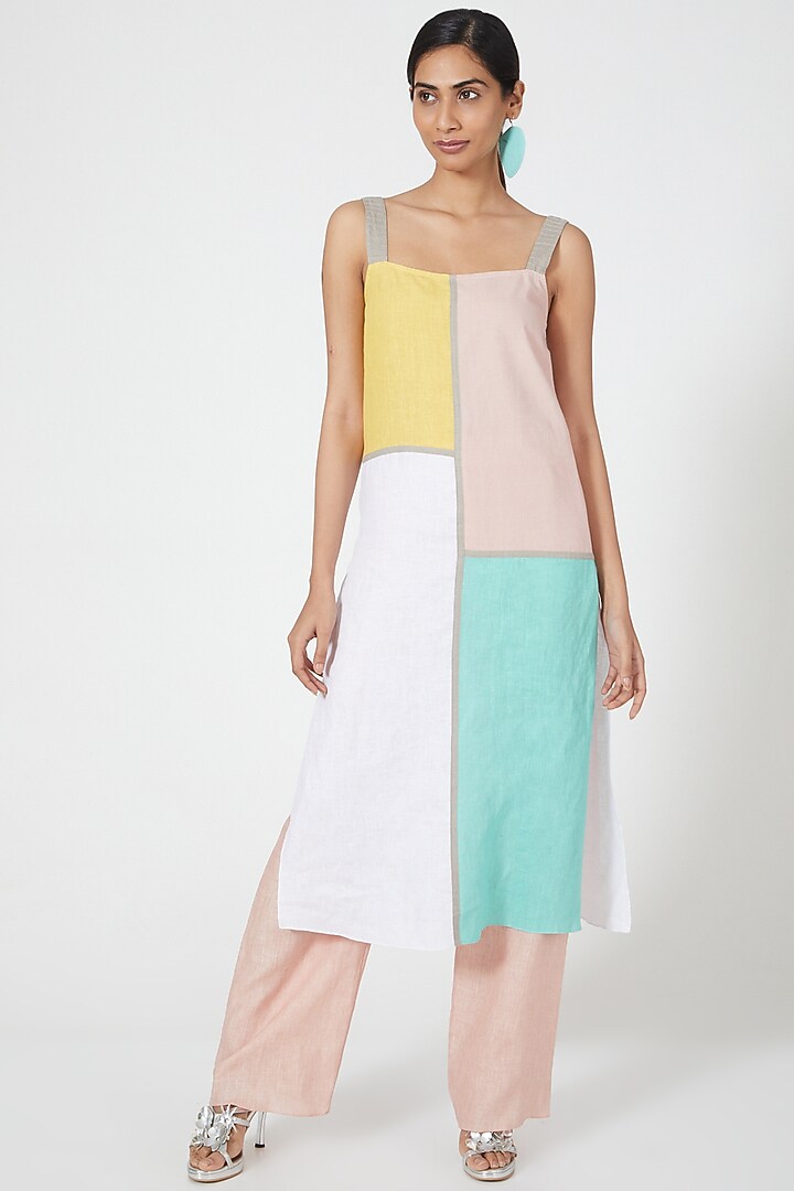Pink Wide Legged Pants by Wendell Rodricks at Pernia's Pop Up Shop