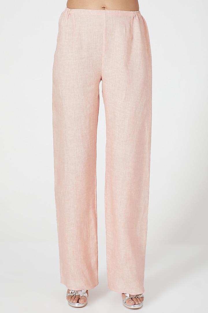 Pink Wide Legged Pants by Wendell Rodricks at Pernia's Pop Up Shop