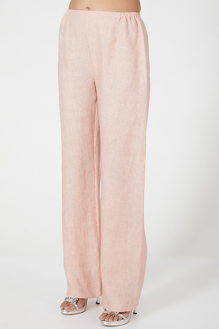 Pink Wide Legged Pants by Wendell Rodricks at Pernia's Pop Up Shop