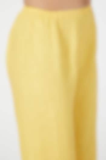 Yellow Wide Legged Pants by Wendell Rodricks