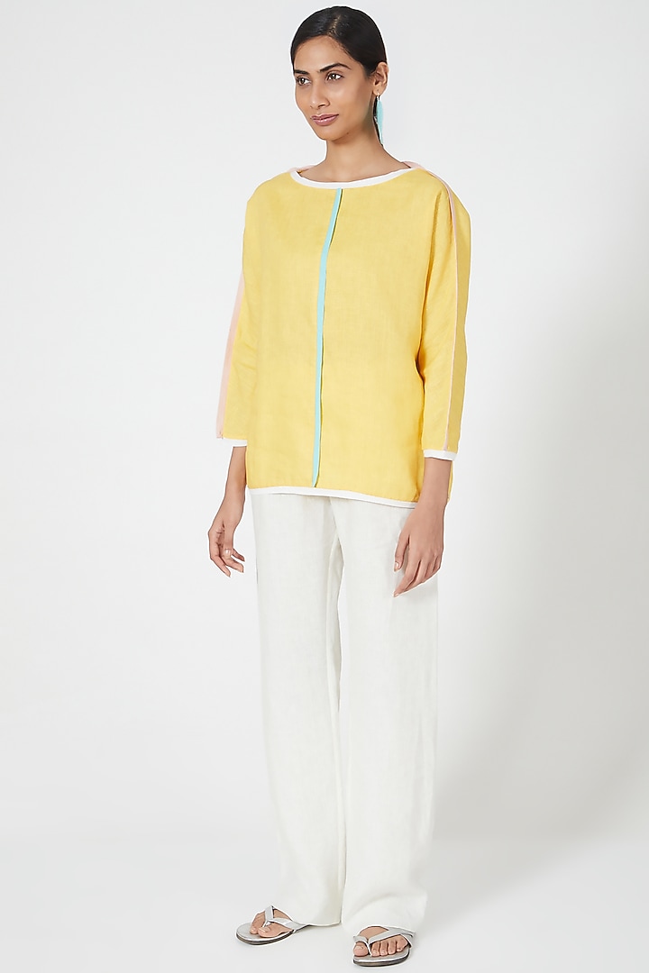 Ivory Wide Legged Pants by Wendell Rodricks at Pernia's Pop Up Shop