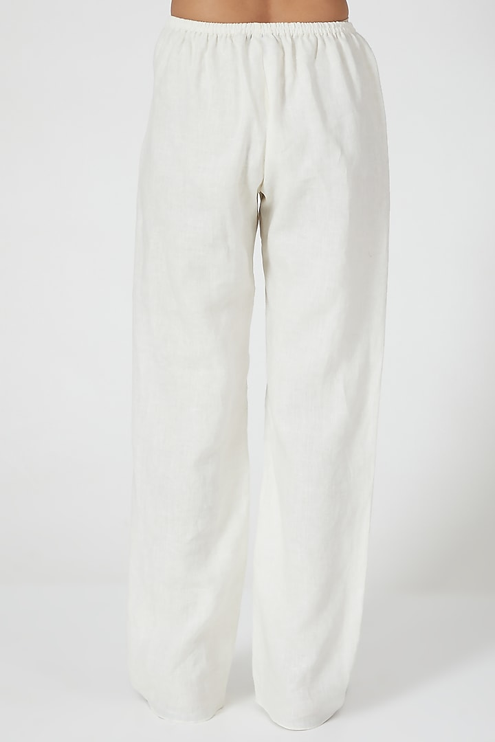 Ivory Wide Legged Pants by Wendell Rodricks at Pernia's Pop Up Shop
