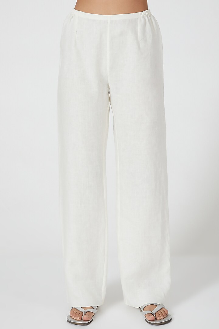 Ivory Wide Legged Pants by Wendell Rodricks at Pernia's Pop Up Shop