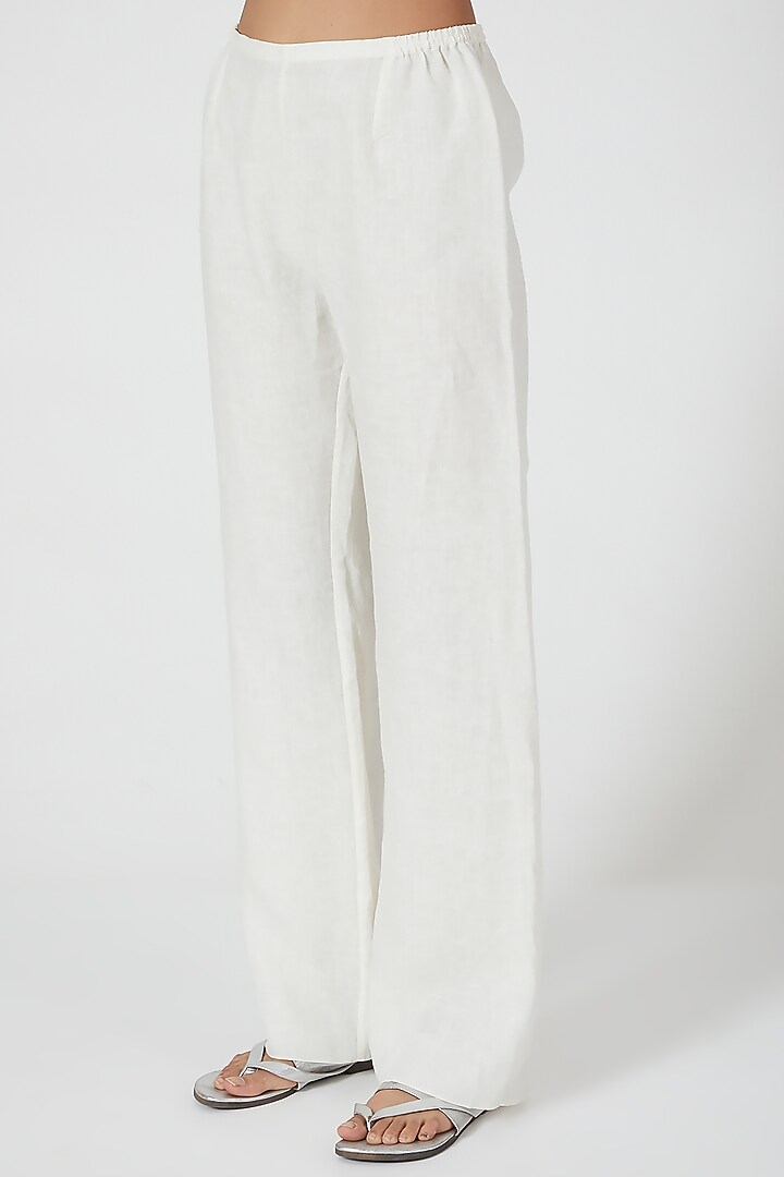 Ivory Wide Legged Pants by Wendell Rodricks at Pernia's Pop Up Shop