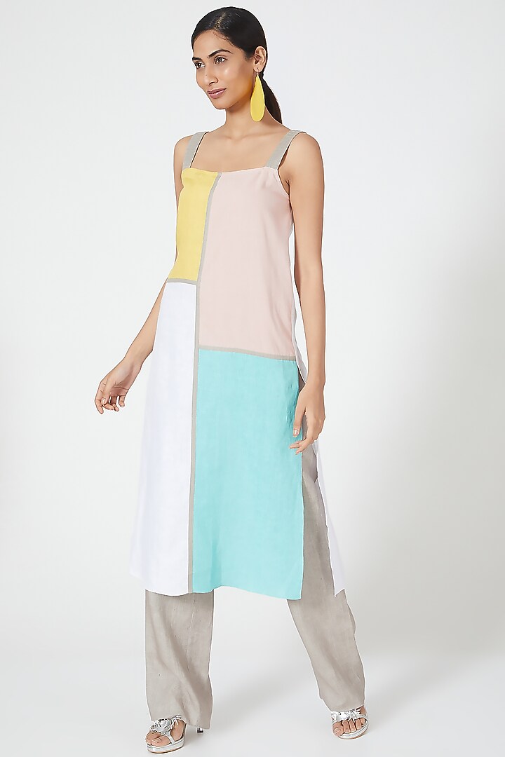 Grey Straight Cut Pants by Wendell Rodricks at Pernia's Pop Up Shop