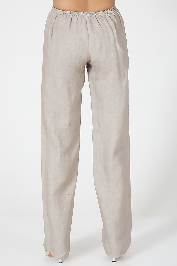 Grey Straight Cut Pants by Wendell Rodricks at Pernia's Pop Up Shop