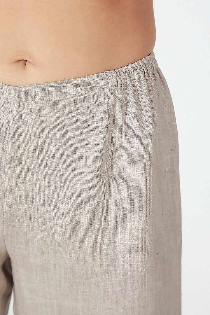 Grey Straight Cut Pants by Wendell Rodricks