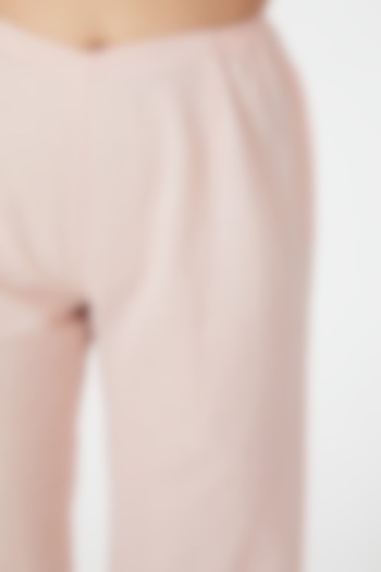 Pink Straight Cut Linen Pants by Wendell Rodricks