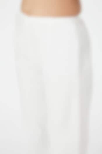 Ivory Straight Cut Linen Pants by Wendell Rodricks