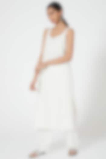 Ivory Straight Cut Dress by Wendell Rodricks