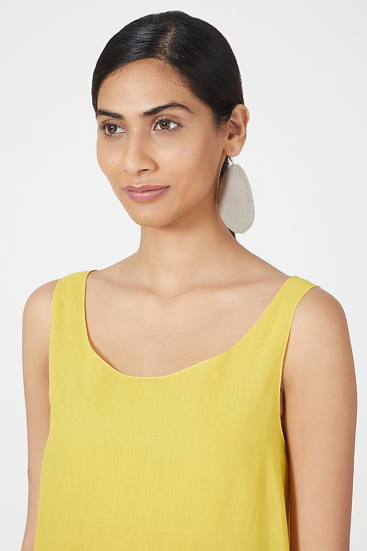 Yellow Straight Cut Dress by Wendell Rodricks at Pernia's Pop Up Shop