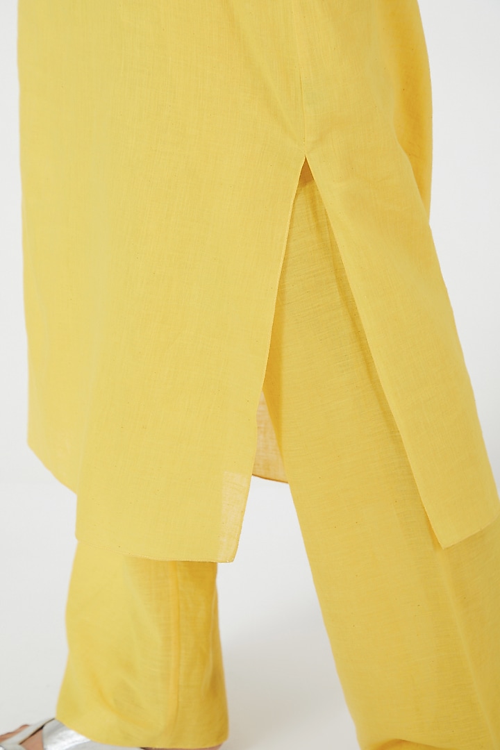 Yellow Straight Cut Dress by Wendell Rodricks at Pernia's Pop Up Shop
