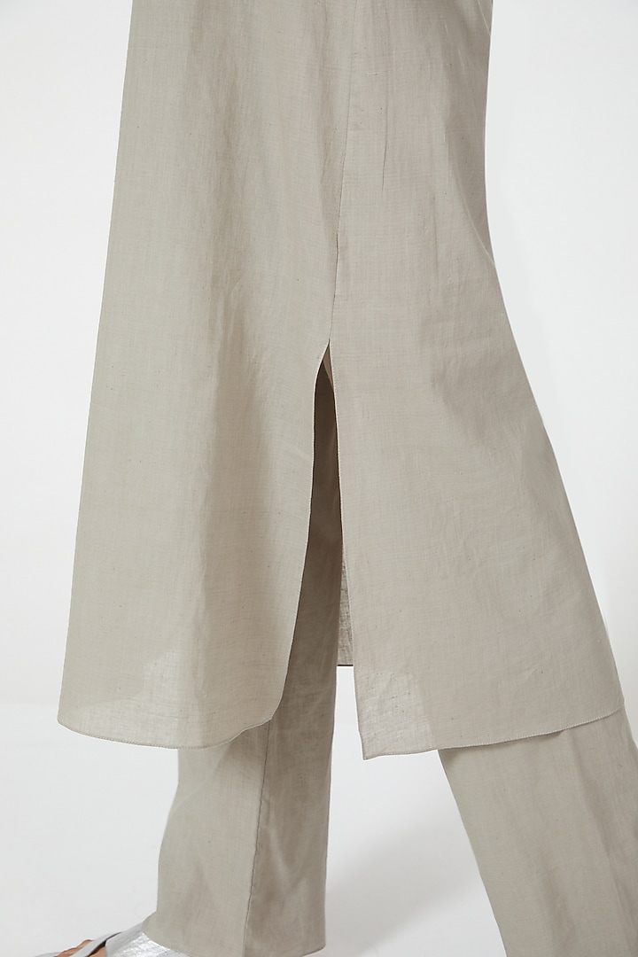 Grey Straight Cut Dress by Wendell Rodricks at Pernia's Pop Up Shop