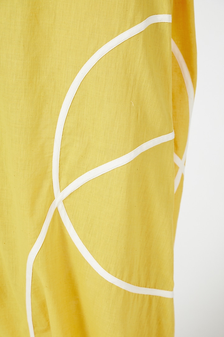 Yellow Cowl Draped Dhoti Pants by Wendell Rodricks at Pernia's Pop Up Shop