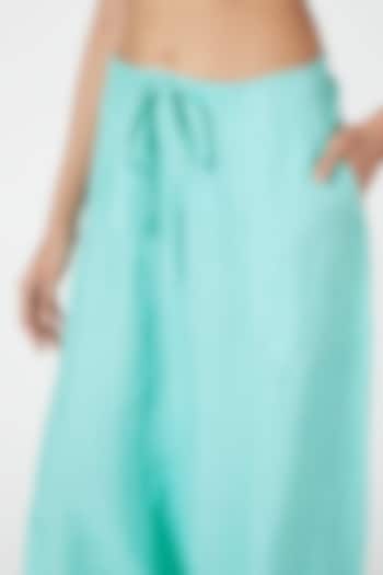 Mint Linen Dhoti Pants by Wendell Rodricks at Pernia's Pop Up Shop