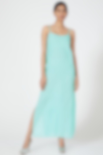 Mint Cotton Long Cami Dress by Wendell Rodricks at Pernia's Pop Up Shop