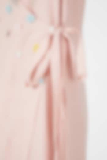 Pink Embroidered Wrap Tunic by Wendell Rodricks