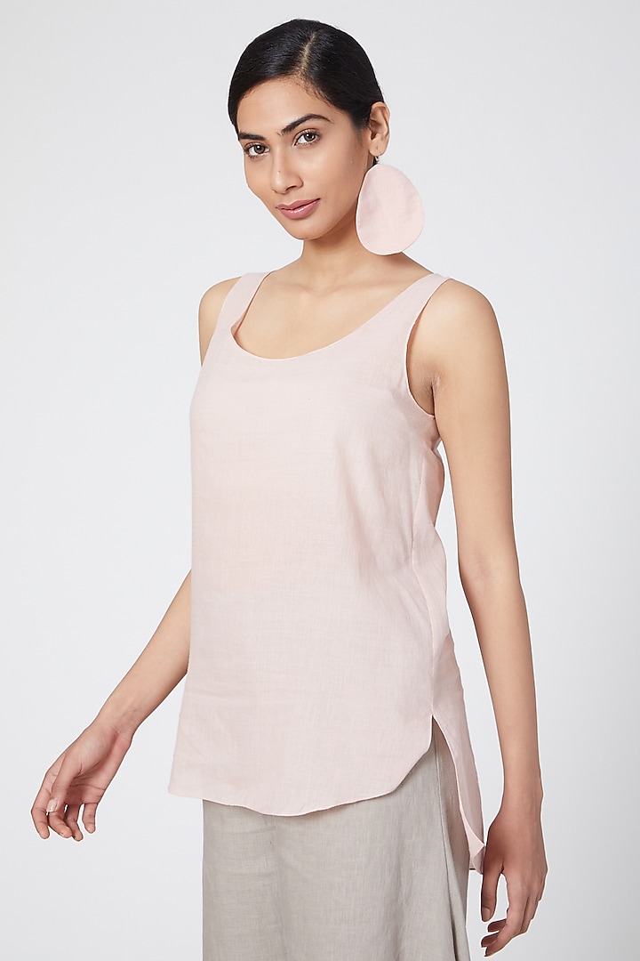 Pink Cotton Cami Top by Wendell Rodricks at Pernia's Pop Up Shop