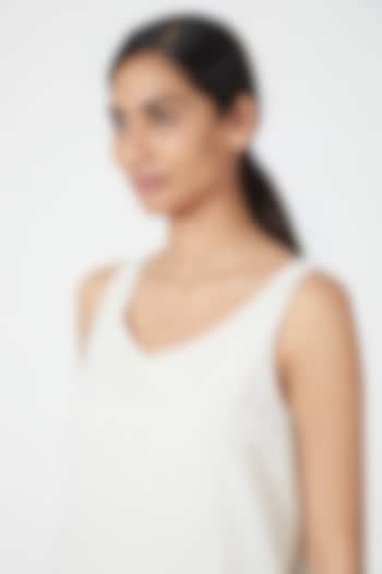 Ivory Sleeveless Short Cami Top by Wendell Rodricks at Pernia's Pop Up Shop
