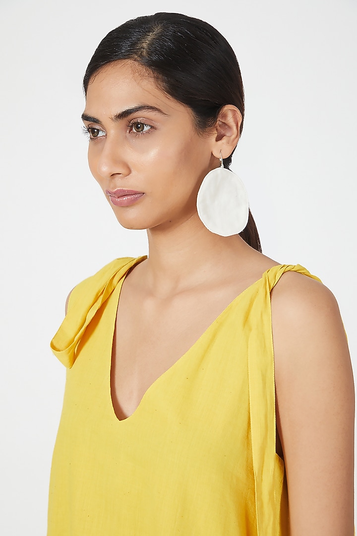 Yellow Cowl Draped Jumpsuit by Wendell Rodricks at Pernia's Pop Up Shop