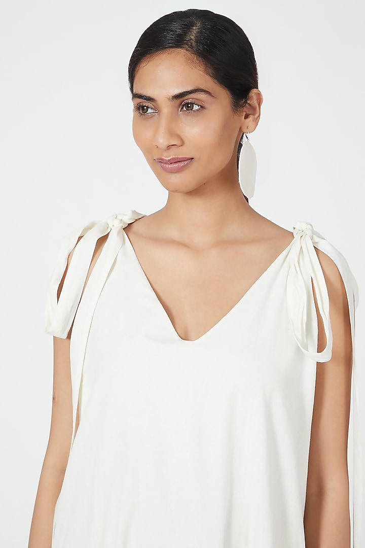 Ivory Cowl Draped Jumpsuit by Wendell Rodricks at Pernia's Pop Up Shop