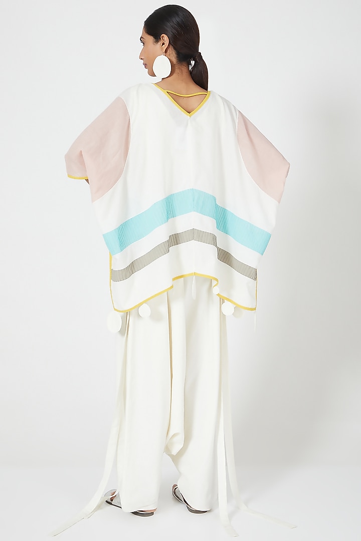 Multi Coloured Cape With Colour Blocking by Wendell Rodricks at Pernia's Pop Up Shop