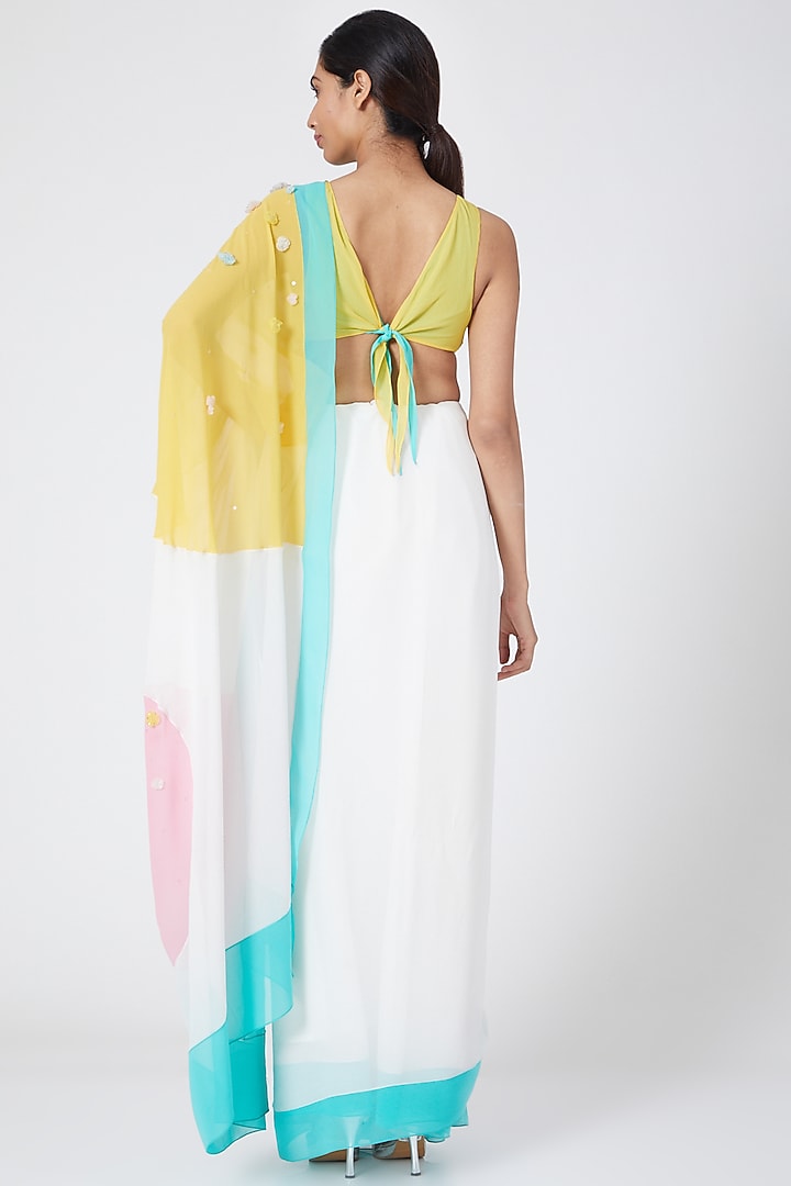 Yellow Silk Georgette Blouse by Wendell Rodricks at Pernia's Pop Up Shop