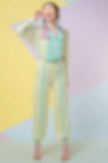 Lettuce Green Pintuck Shirt by Wendell Rodricks at Pernia's Pop Up Shop