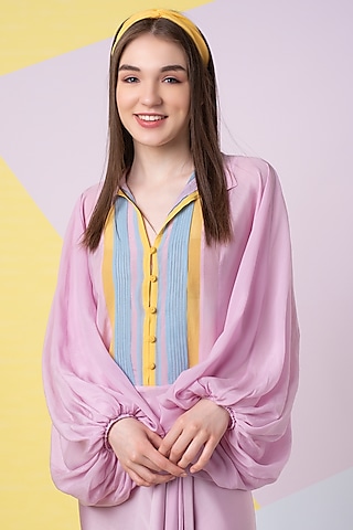 Lavender Pintuck Top by Wendell Rodricks